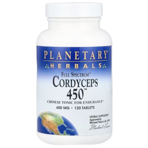 Planetary Herbals, Full Spectrum, Cordyceps 450, 120 таблеток